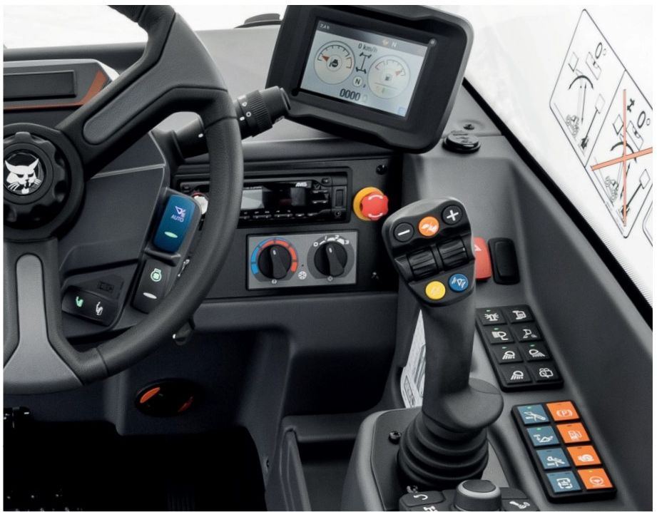 Steering wheel, 5-inch display and backlit keypad