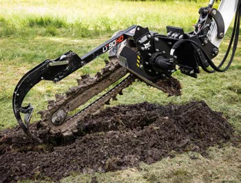 Trencher at work
