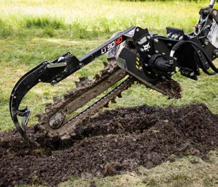 Trencher at work