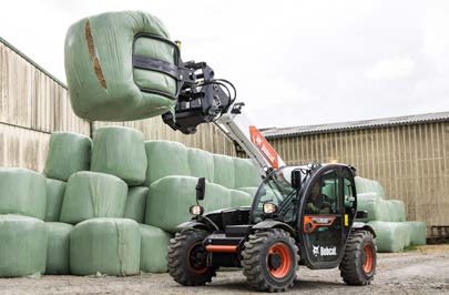 Bale Handler With Tines at work