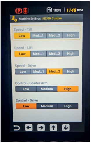 CASE TR270B — Juhtseadistused