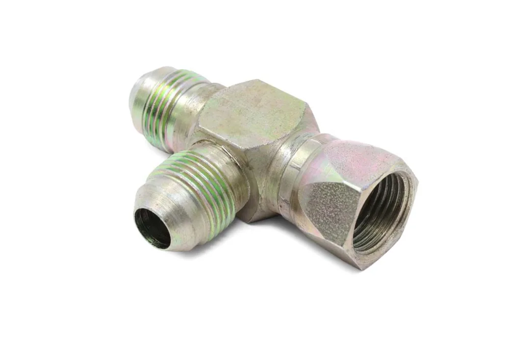 13K6 — Tee, .50 OD x .750 THD Hydraulic Swivel Run