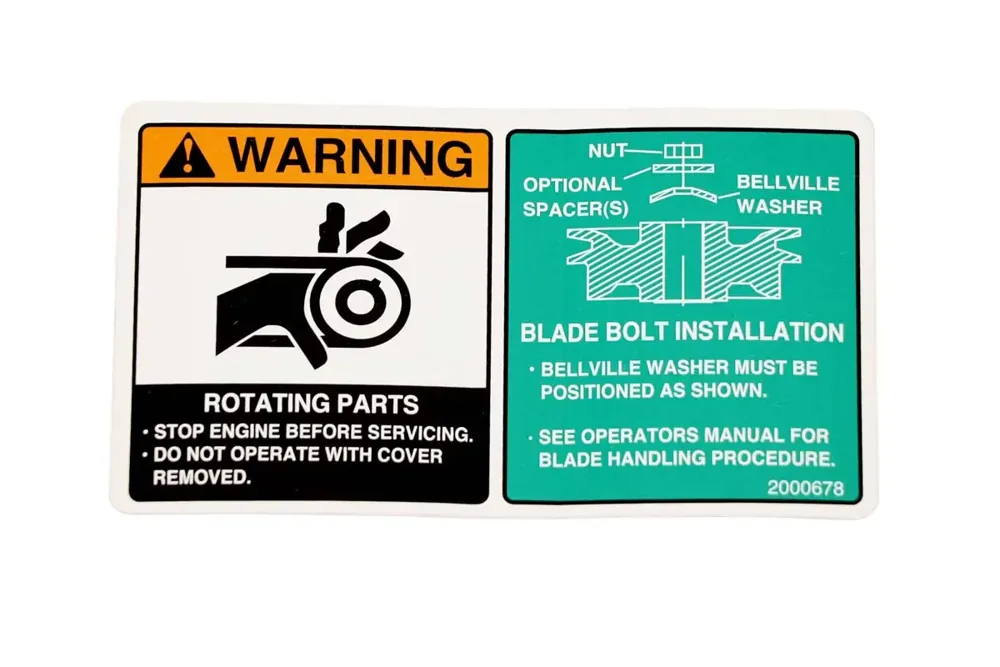 2000678 — LABEL-ROT PARTS/B-WASHER