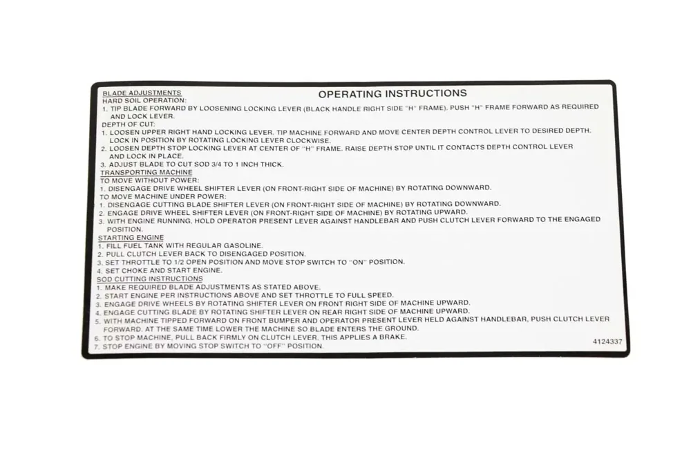 4124337 — LABEL-OPERATION INFO  JR SOD