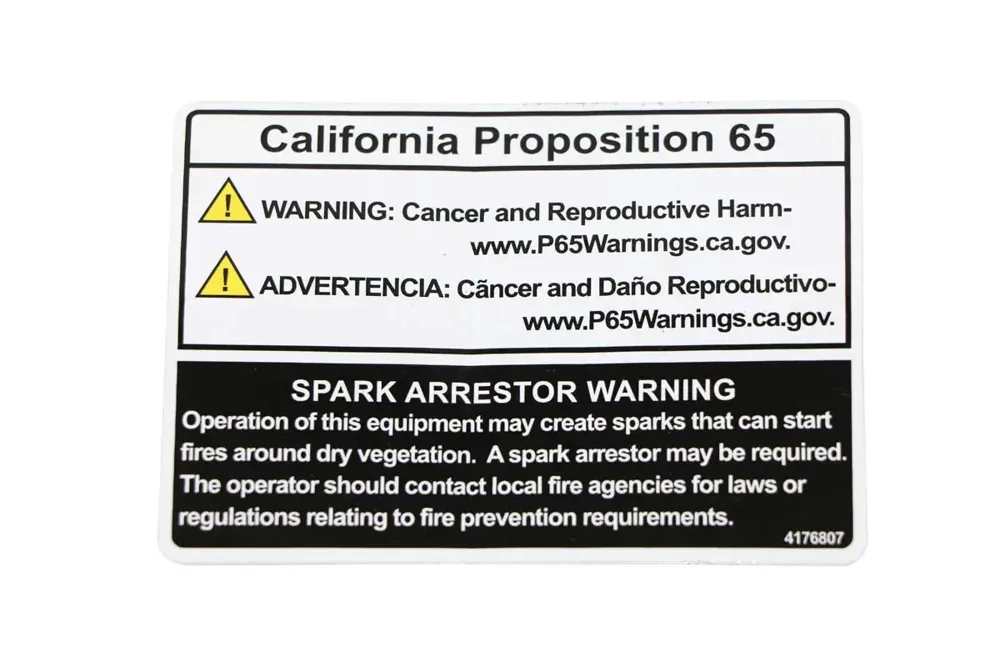 4176807 — LABEL PROP 65 SF W SA WARN