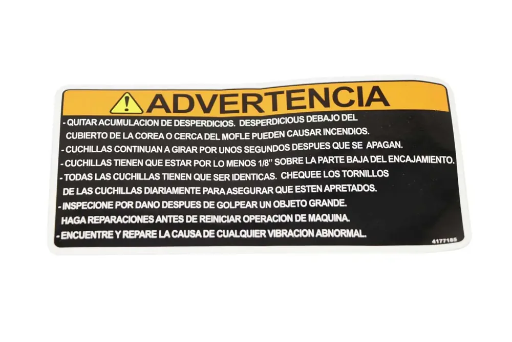 4177185 — LABEL-WARNING BLADES SPANISH