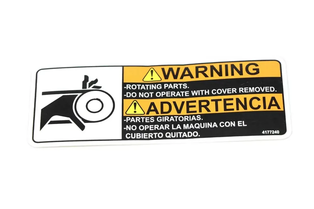 4177240 — LABEL-WARN, ROT PARTS DUAL LNG