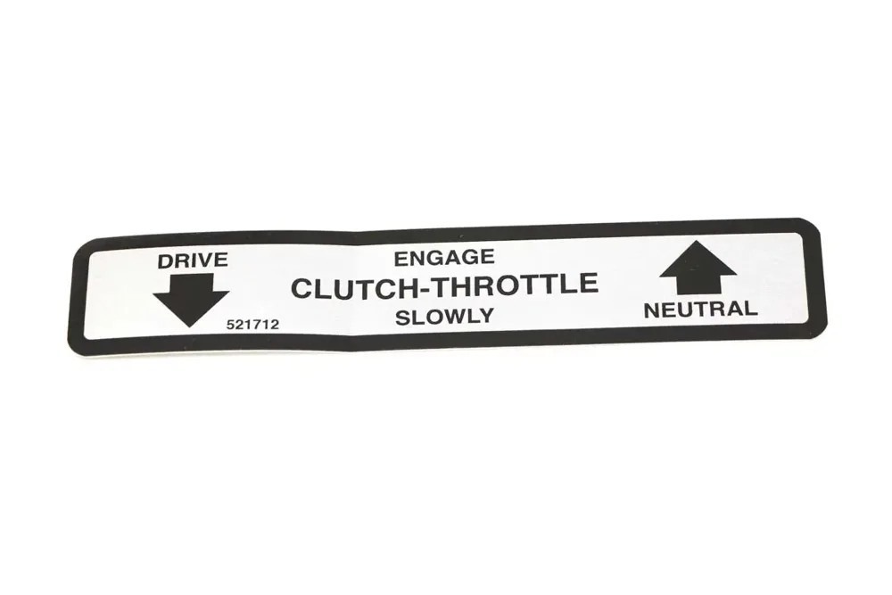 521712 — DECAL  CLUTCH OPERATION