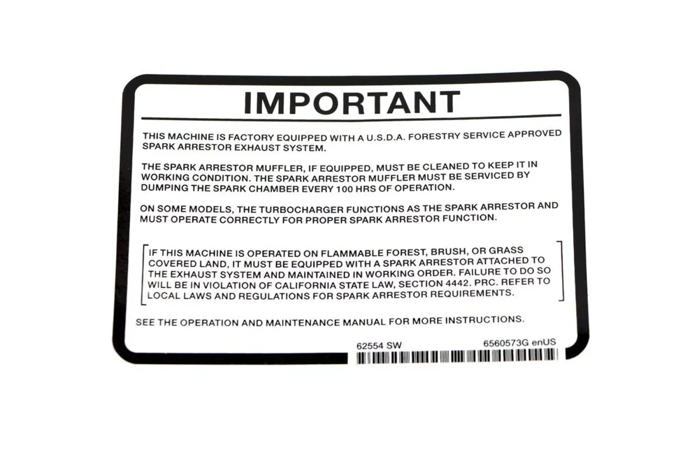 6560573 — Decal, Spark Arrestor