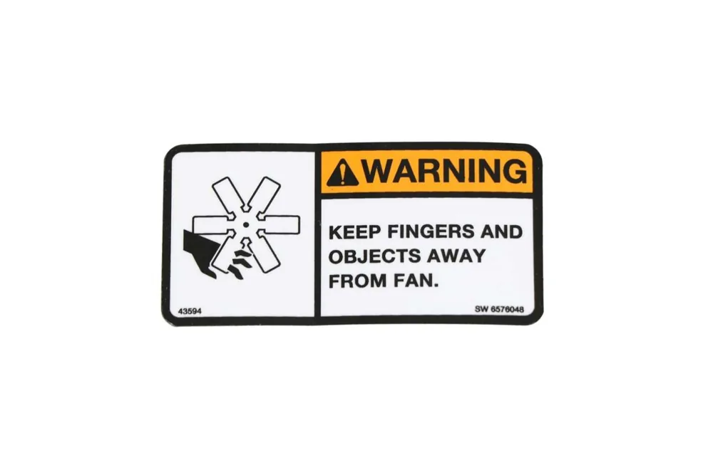 6576048 — Decal, Fan Warning
