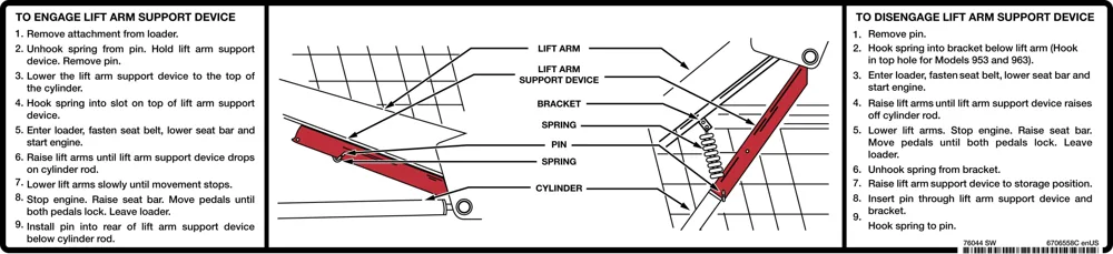 6706558 — Decal, Lift Arm Support