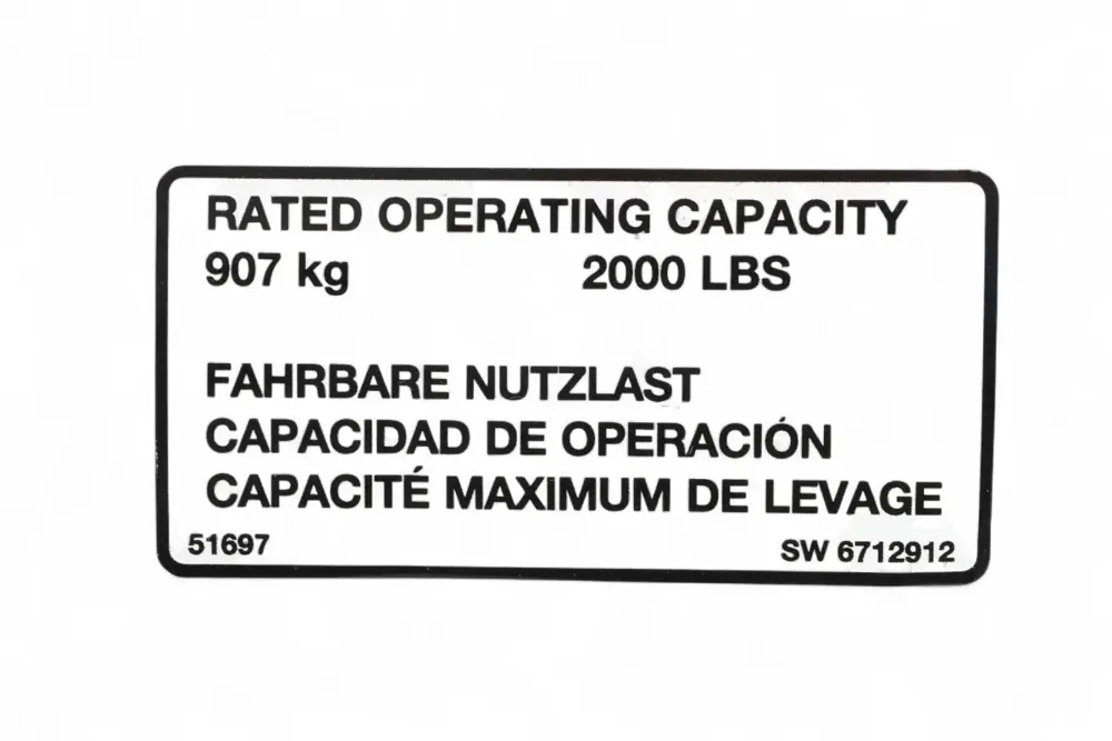 6712912 — DECAL 2000 LB LOAD