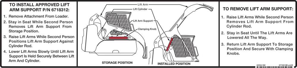 6719018 — Decal, Lift Arm Support
