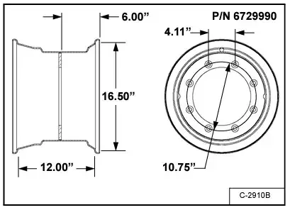 6729990 — Wheel, 33 x 155 x 165 Assembly