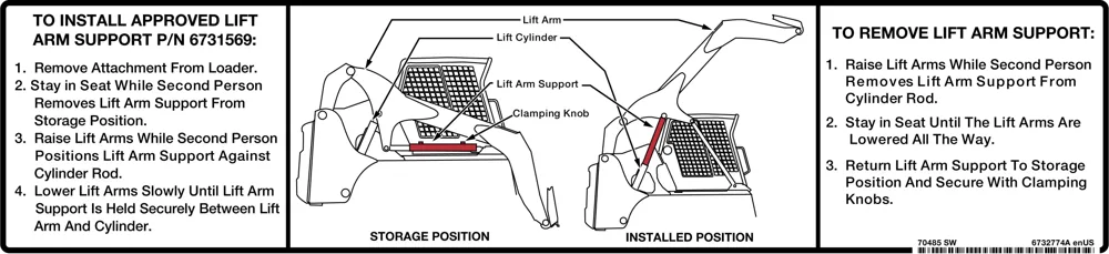 6732774 — DECAL L/ARM SUPPORT