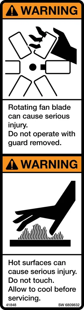 6809832 — DECAL WARN FAN/HOT
