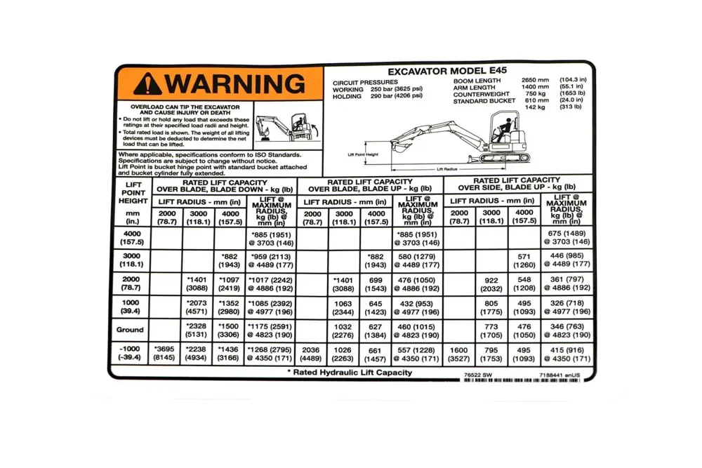 7188441 — DECAL LIFT E45 SA HV
